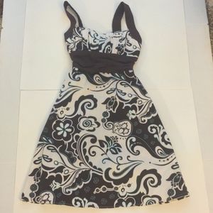 EUC B. Darlin Chocolate/Teal Floral Sundress 7/8